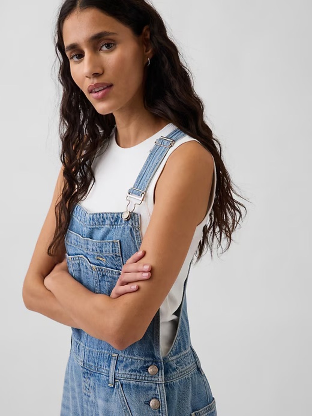 NWT! GAP UltraSoft Denim Relaxed Overalls - XS Petite - Picture 4 of 7